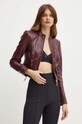 Elisabetta Franchi giacca in pelle granata GD43Z46E2