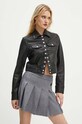 Kožna jakna The Kooples bez tople podstave crna FCUI29002K