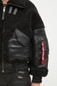 Яке Alpha Industries Teddy PU Bomber черен 148001