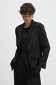 Sisley blazer din amestec de in cu captuseala negru 23MELW02A