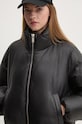 MOOSE KNUCKLES geacă de piele cu puf negru M34LL317