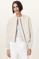 Kožená bunda AllSaints ORTEN BOMBER JACKET nezateplené bílá W072LB