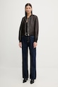 AllSaints geacă de piele ORTEN BOMBER JACKET W072LB rosu NC00