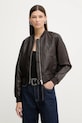 AllSaints geacă de piele ORTEN BOMBER JACKET rosu W072LB