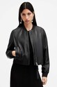 AllSaints geaca de piele ORTEN BOMBER JACKET cu captuseala negru W072LB