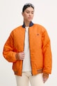 Oboustranná bomber bunda adidas Originals 70s Reversible Oversized Bomber Jacket bez kapuce oranžová JN7657