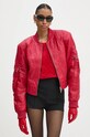 Gestuz geaca bomber de piele rosu 10909838