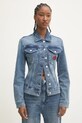 Rifľová bunda Moschino Jeans bez kapucne tmavomodrá 0510.8721