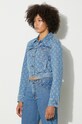 Marine Serre denim jacket Moon Laser Denim Cropped Jacket blue WJA041A