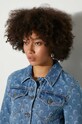 Marine Serre denim jacket Moon Laser Denim Cropped Jacket WJA041A blue