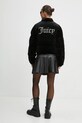 Juicy Couture kurtka welurowa MARGO PUFFER bez kaptura czarny JCOIJ224556.101