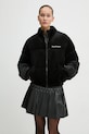 Juicy Couture jachetă de catifea MARGO PUFFER JCOIJ224556.101 negru AW24