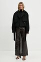 Vlněný kabát Nanushka SATOYO NW24CROW01699 černá AW24