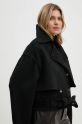 Nanushka wool coat SATOYO black NW24CROW01699