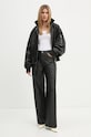 Won Hundred giacca in pelle stile bomber 3159.16024 nero AW24