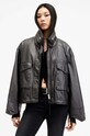 Kožená bunda AllSaints CLAY JACKET nezateplené černá W035LB