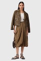 AllSaints geacă de piele DALBY BIKER W099LB maro