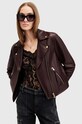 Δερμάτινο μπουφάν AllSaints DALBY BIKER μπορντό W099LB