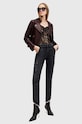 Δερμάτινο μπουφάν AllSaints DALBY BIKER W099LB μπορντό