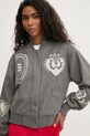 Never Fully Dressed kurtka bomber z domieszką wełny Midnight Romance Bomber szary NFDOU359