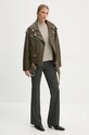Kožený křivák Stand Studio Irene Jacket 62273.7680 zelená AW24