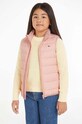 Tommy Hilfiger bezrękawnik puchowy dziecięcy bez kaptura różowy KS0KS00439.G.9BYH.128.1