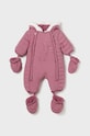 Kombinezon za dojenčka Mayoral Newborn S kapuco roza 2620.1A.Newborn.G.9BYH