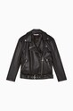 Παιδικά δερμάτινα μπουφάν Patrizia Pepe E014 7O0031 μαύρο AW24