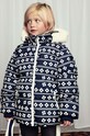 Дитяча куртка Mini Rodini Flowers з утепленням темно-синій 2471011660