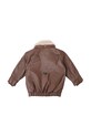 Băieți Donsje jachetă bomber din piele pentru copii Yuki Leather Jacket Bear 4058502. maro