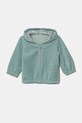 United Colors of Benetton bluza niemowlęca z kapturem turkusowy 3MCDA501C.W.Seasonal