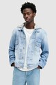 AllSaints geacă din denim din bumbac SPIRIT JACKET necaptusit albastru M017OA