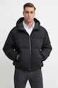 Péřová bunda United Colors of Benetton s kapucí černá 2JF8UN05E