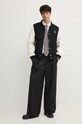 United Colors of Benetton jacheta bomber din amestec de lana 2NDHUN05K negru AW24