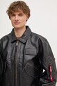 Alpha Industries kurtka skórzana 100109 brązowy