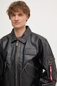 Alpha Industries kurtka skórzana 100109 brązowy