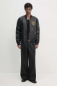 Versace Jeans Couture geaca bomber de piele 77GAVP06.CPPS3 negru AW24