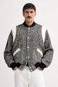 Kenzo kurtka bomber z domieszką wełny Wool Varsity Jacket oversize czarny FE65BL1489OX.99