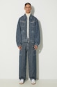 Kenzo geacă din denim Trucker Denim Jacket Weave FE65DV3106J2.DD albastru AW24