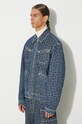 Kenzo geacă din denim Trucker Denim Jacket Weave FE65DV3106J2.DD bleumarin
