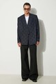 Vuneni sako Kenzo Kenzo Weave Kimono Tailored Jacket FE65VE1309JG.77 mornarsko plava AW24