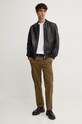 Pepe Jeans geaca bomber de piele TORNO PM402986 negru AW24