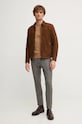 Jakna od brušene kože Pepe Jeans TENJAMIN PM403018 smeđa AW24