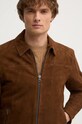 Pepe Jeans kurtka zamszowa TENJAMIN brązowy PM403018