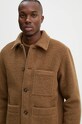 A.P.C. jachetă tip cămașă din lână veste emile patch maro WVBCA.H02961