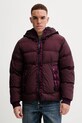 C.P. Company kurtka puchowa Outerwear Medium Jacket In Bi-Tm bez kaptura bordowy 17CMOW266A110185G