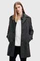 AllSaints płaszcz wełniany FINCHER wełna szary M016OB