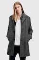 AllSaints płaszcz wełniany FINCHER wełna szary M016OB