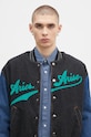 Aries kurtka bomber jeansowa Varsity Denim Jacket czarny AR7030302