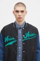 Traper bomber jakna Aries Varsity Denim Jacket crna AR7030302